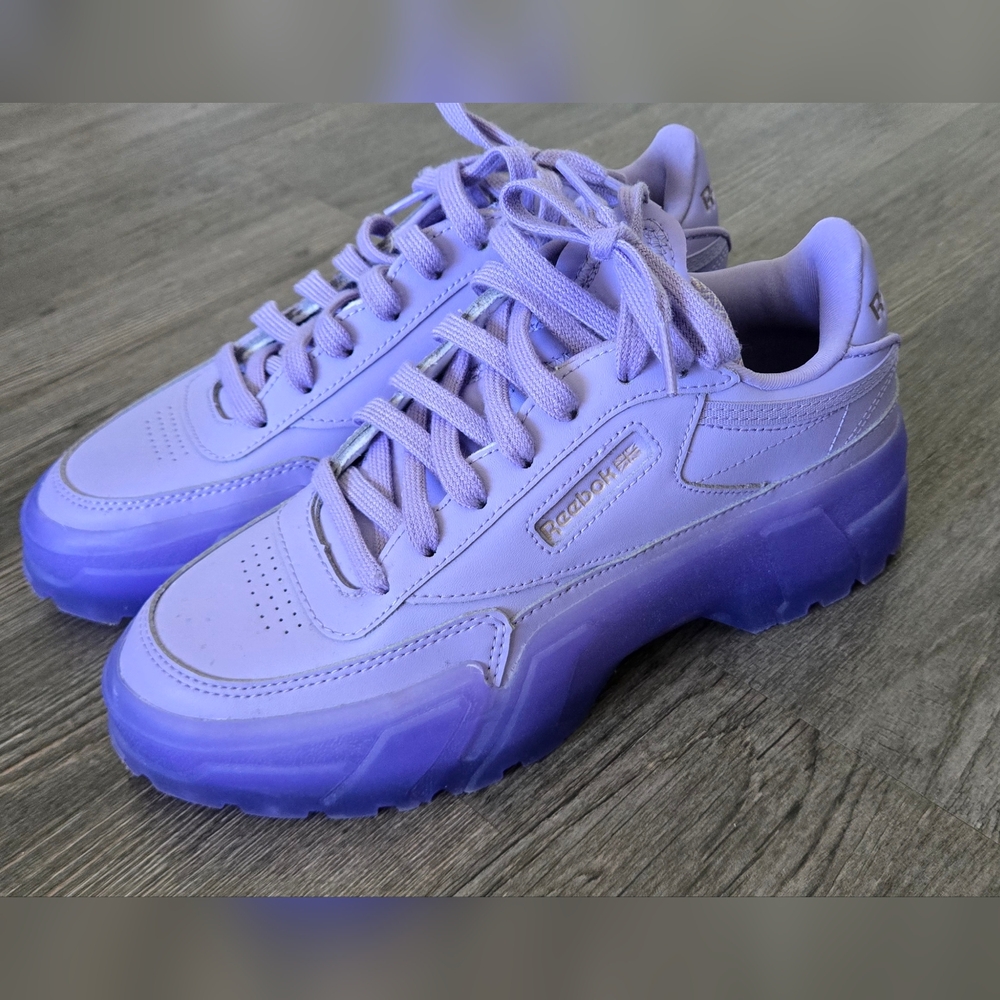 Limited Edition Reebok Club C Cardi Womens 4.5 Purple Platform Sneakers - Picture 8 of 11